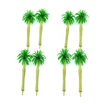 

30pcs 4cm scale model green coconut tree toys miniature sandtable color palm trees for diorama tiny seashore scenery making
