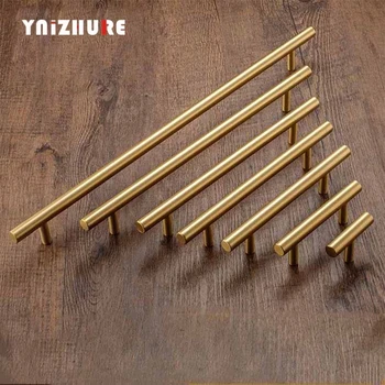 

2pcs Gold Cabinet Handles Furniture Drawer Pulls Brushed Brass Drawer Knobs Kitchen Drawer Pulls Gold Drawer Handles