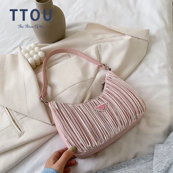 

Retro Shoulder Bag For Women Trendy Vintage Nylon Handbag Female Small Subaxillary Bags Casual Retro Mini Shoulder Bags Purses