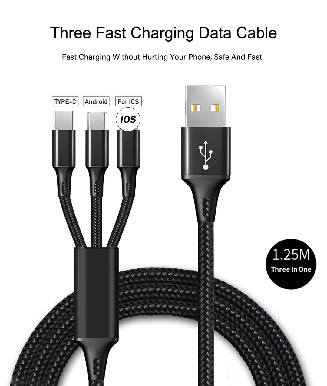 USB кабель 3 в 1 для iPhone XS X 8 7 6 зарядное устройство Micro USB кабель для Android Xiaomi TypeC кабели для мобильных телефонов для samsung
