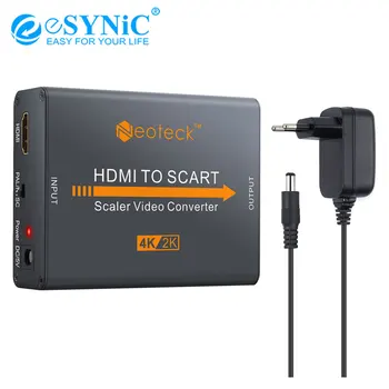 

eSYNiC 4K x 2K HDMI to SCART Converter Digital HDMI Video Audio To Composite Video Signal FL/FR Stereo Audio Support NTSC & PAL