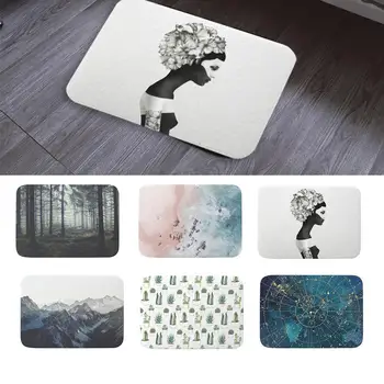 

Forest Mountain Sea Print Rectangle Mat 40*60cm Flannel Anti-Slip Entrance Doormat Washable Floor Carpet Home Bathroom Decor