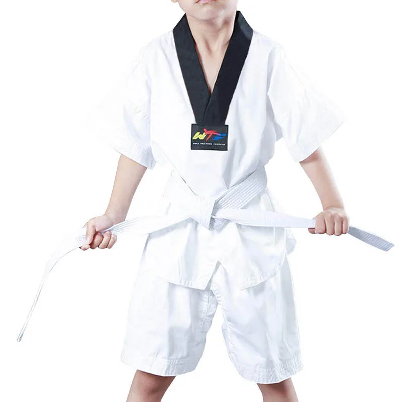 Unisex Taekwondo Clothing Adult Children Kids Karate Suit Martial Arts Training Sets Kung Fu Uniform For Women Men White Belt (5)