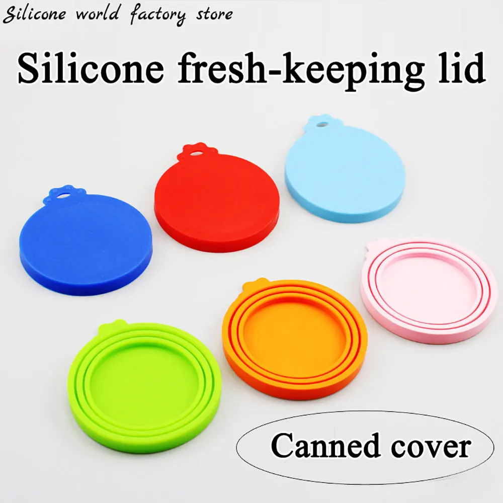 3 In 1 Reusable Food Storage Keep Fresh Cover Cans Cap Pet Can Box Cover Silicone Can Lid Hot Kitchen tools Silicone world