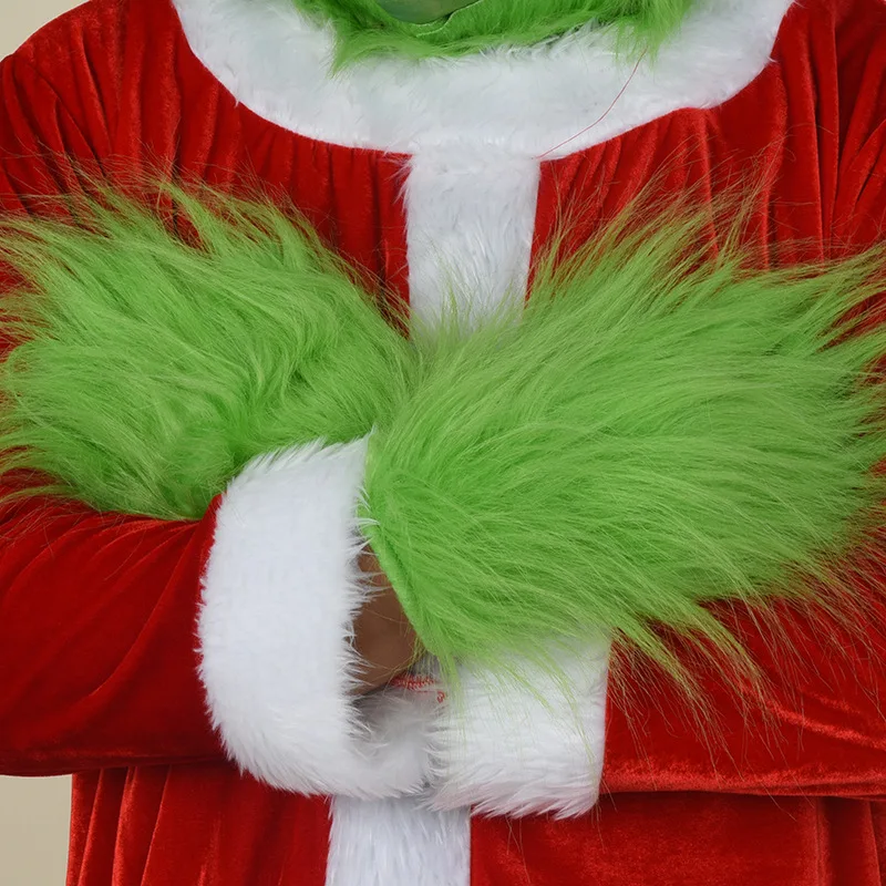Рождественская маска для вечеринки Косплей Grinch Маска Карнавал Лицо Перчатки Смешные Grinch палантин Рождество латексная маска