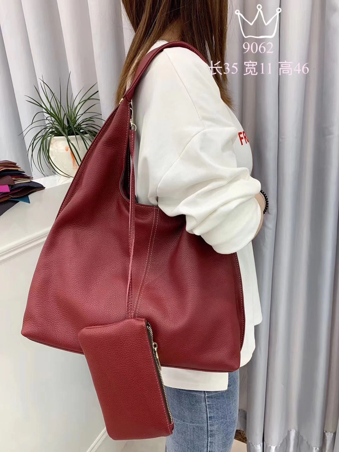 

Winter 2019 Large Capacity Tote Bag, 100% Ladies Natural Leather Bag, Large Leather Bag, High Quality Shoulder Bag