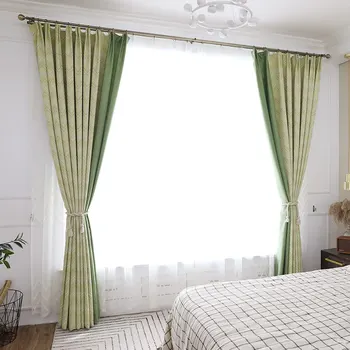 

Scandinavian Style Simple Imitation Cashmere Chenille Jacquard Curtain Custom Finished Corrugated Jacquard Living Room Curtain