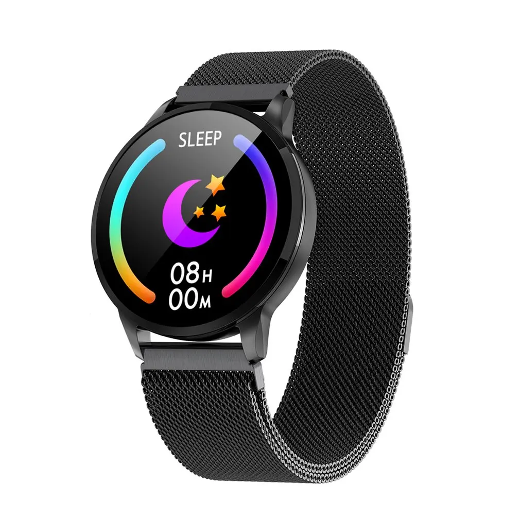 black steel strip Y16 Uwatch2 Смарт-часы для Andriod IOS 1,33 'полный сенсорный экран IP67 водонепроницаемый фитнес-трекер браслет женский полностью металлический Unibod - Цвет: black steel strip