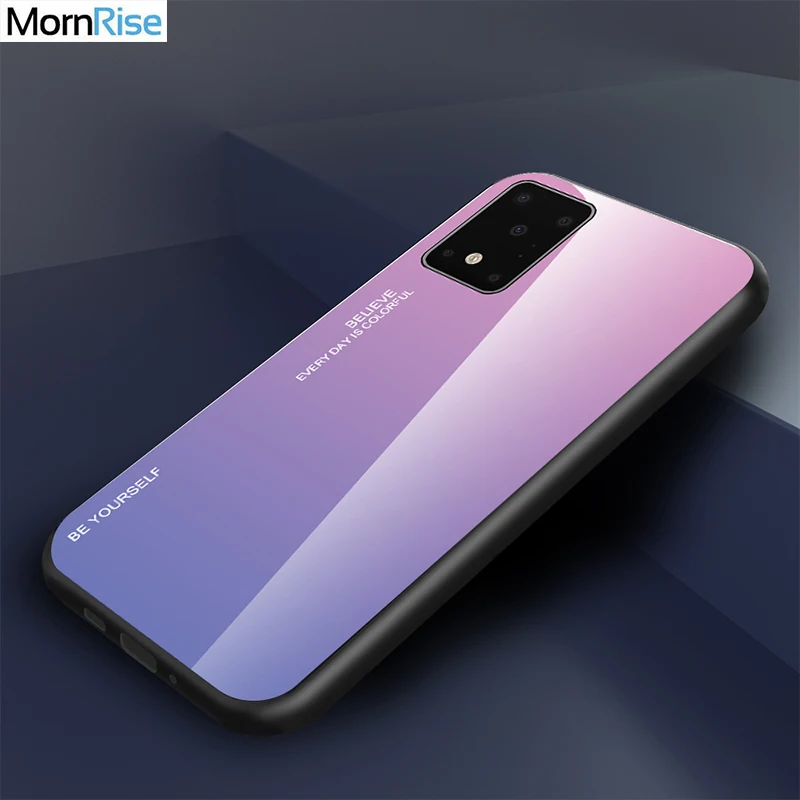 Блестящий чехол-накладка для Samsung Galaxy S20 Plus мягкий чехол из закаленного стекла с