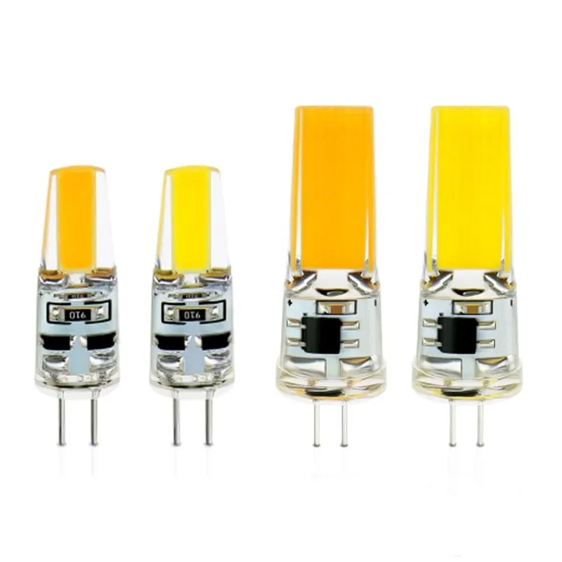 10Pcs AC/DC 110V 220V 12-24V 비 디밍 가능 LED 전구 G4 COB LED 조명 램프 전구 실리콘 램프 설비 따뜻한 화이트/콜 화이트