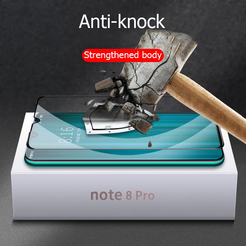 2 шт Полное покрытие клеем стекло для Xiaomi Redmi Note 8 Pro закаленное стекло Защита экрана для Redmi Note 8 Pro стеклянная пленка для телефона
