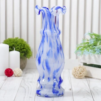 

Vase "Intrigue" white-blue