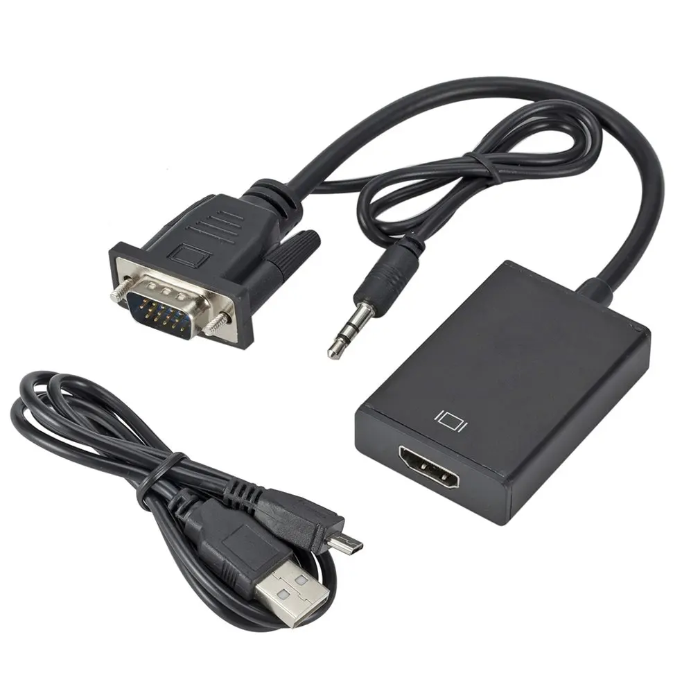 VGA2 HDMI конвертер адаптер портативный разъем и воспроизведение VGA на выход 1080P HD