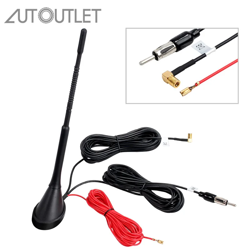 Skup AUTOUTLET dla montowane na dachu aktywnych DAB z radio samochodowe fm antena maszt antenowy wzmacniacz wbudowany uniwersalny 12V