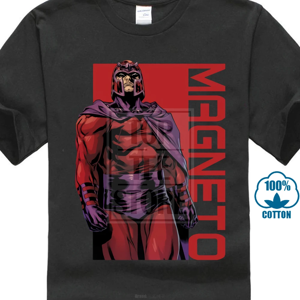 Мужская футболка хлопковые Уникальные футболки повседневная Marvel Magneto Stare оптовая