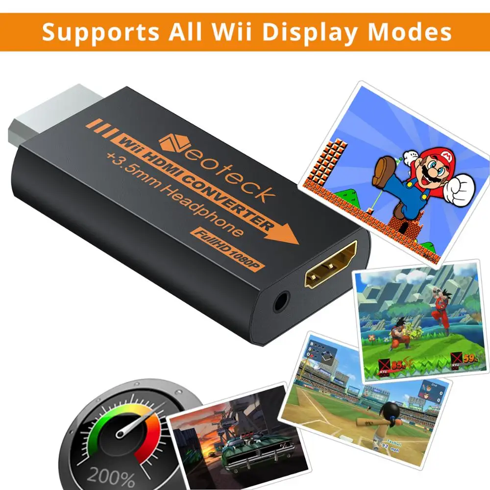 Neoteck из алюминиевого сплава для wii в Hdmi конвертер весы 720p и 1080p wii 2hdmi видео конвертер адаптер с 3,5 мм аудио адаптер