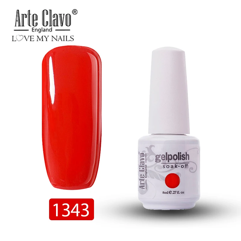 Arte Clavo 8 мл УФ-гель Varnis цветной лак для ногтей DIY лак для ногтей светодиодный гель Esmalte блеск замачиваемый Полупостоянный гель - Цвет: 1343