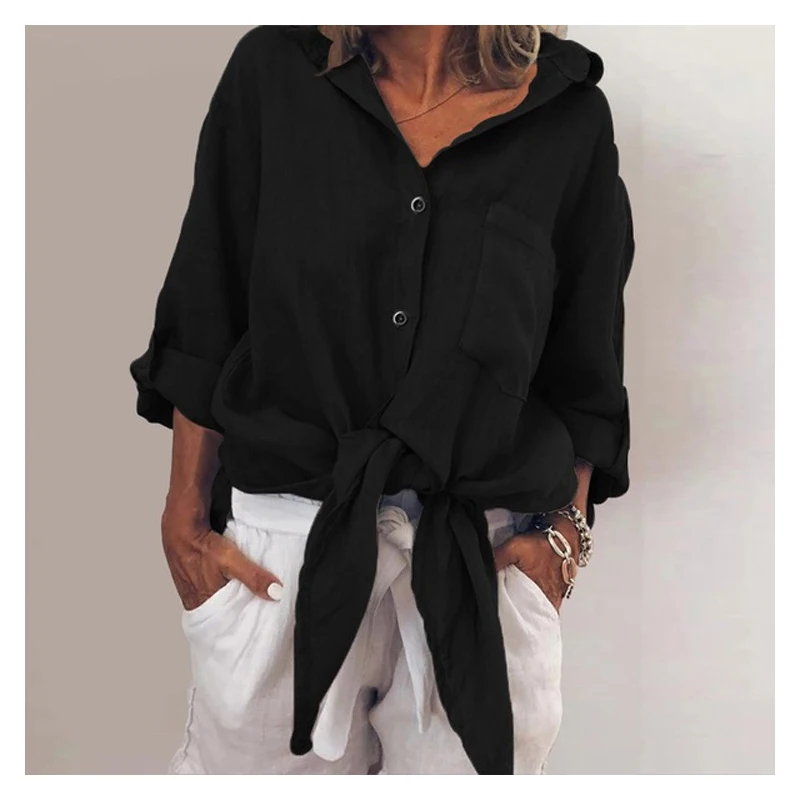 

Women Wops And Bloues Casual Loose Plus Size Fashion All Match Commuter Spring And Autumn Top Women's Loose Casual Lace Shirt