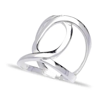 

MINT Jewelry Silver Intertwined Design Handmade Turkish 925 Sterling Silver Adjustable Ring