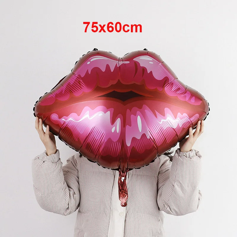 Palloncini Labbra Rosse 70 Cm - 6 Pezzi In Foglio Metallizzato Per San Valentino E Feste