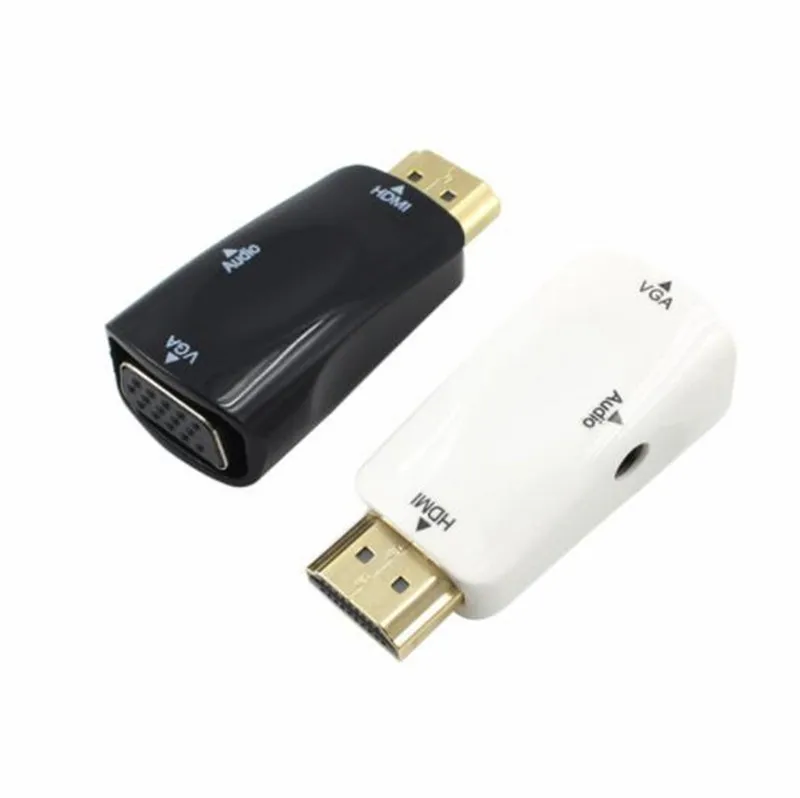 200 шт. адаптер hdmi-vga аудиокабель конвертер мужчин и женщин HD 1080P для ПК ноутбука ТВ коробка Компьютерный дисплей проектор в продаже