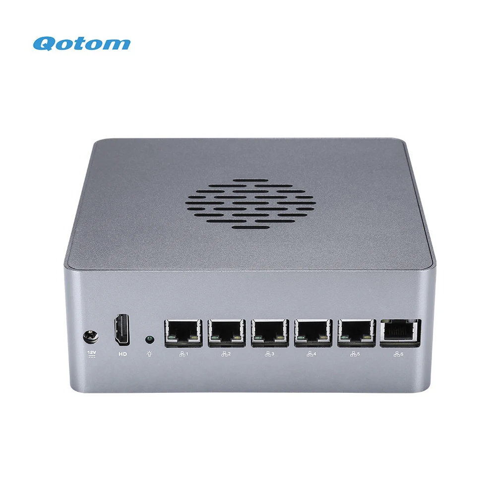 Qotom DIY poderoso Firewall Dispositivo de enrutador Q600G6 Barebone Sistema de Apoyo 6th 7th Gen procesador DDR4 RAM M.2 SSD Pfsense