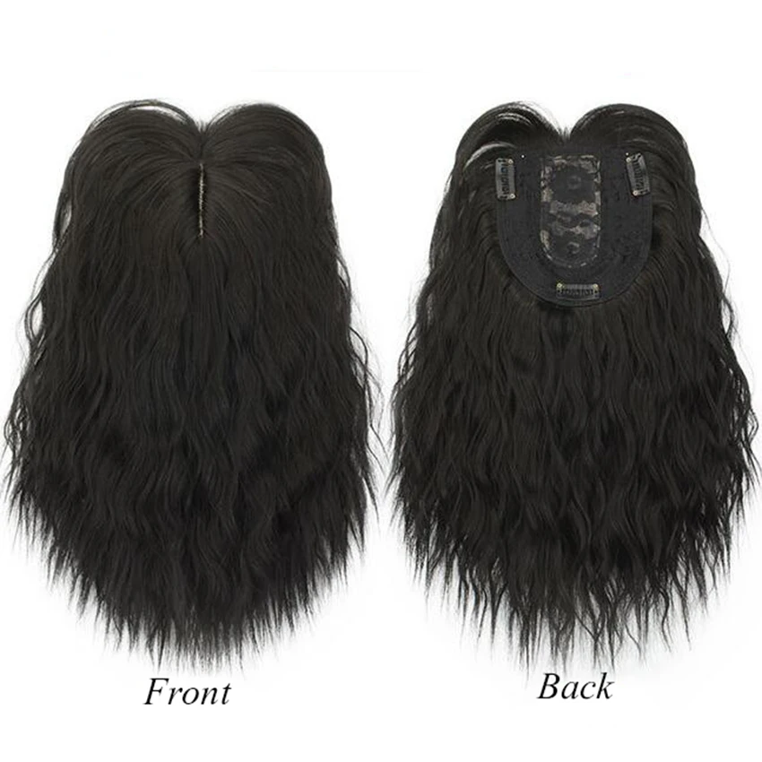 Женские синтетические волосы для наращивания и парики Кудрявые 12 дюймов зажим для наращивания волос Топпер длинные высокотемпературные волокна темный/светильник коричневый