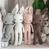 New Handmade Kawaii Rabbit Crochet Wool Doll Animal Stuffed Plush Toy Soothing Baby Sleeping PillowToys For Kids Birthday Gifts 5