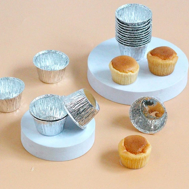 50pcs Aluminum Foil Cupcake Liners Muffin Liners, Heat Resistant