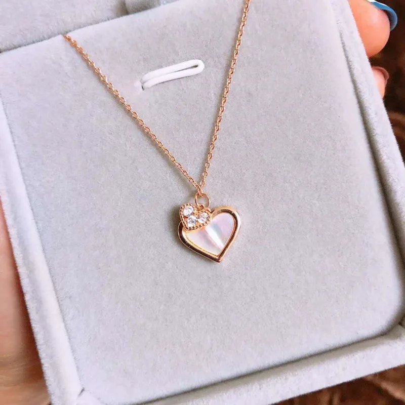 

LAMOON 925 Sterling Silver Heart Pendant Necklace Simple Designer Fine Jewelry for Women Gift 2019 LMNI078