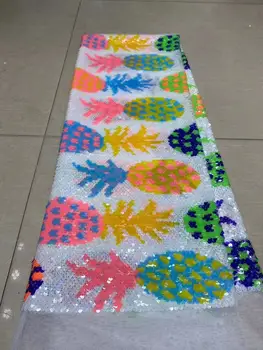 

Hot Sale African Sequins Lace Fabric High Quality 2020 Nigerian Wedding Party Dress For Tulle Sequins Lace Fabric