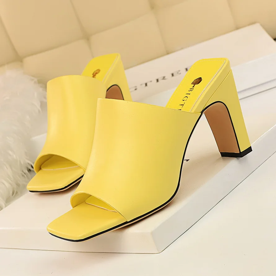 yellow mule shoes