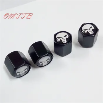 

4Pcs/Pack Punisher Skull Logo Car Badge Tyre Dust Cap Wheel Tire Valve Caps For Toyota Mazda Ford VW Volvo SAAB Lada