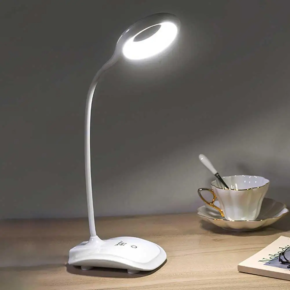 Портативный светодиодный Настольный светильник с сенсорным переключателем защита глаз настольная лампа с зажимом 3 режима затемнения USB