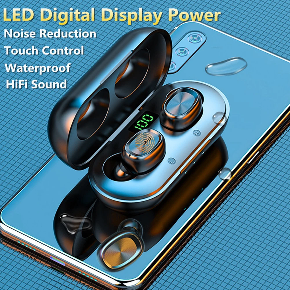 Настоящие беспроводные Bluetooth-наушники сенсорные стереонаушники со сканером