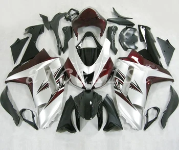 

3Gifts New Abs Motorcycle Fairings Kit Fit for kawasaki Ninja ZX6R 636 2007 2008 07 08 6R ZX-6R Bodywork set silver red custom