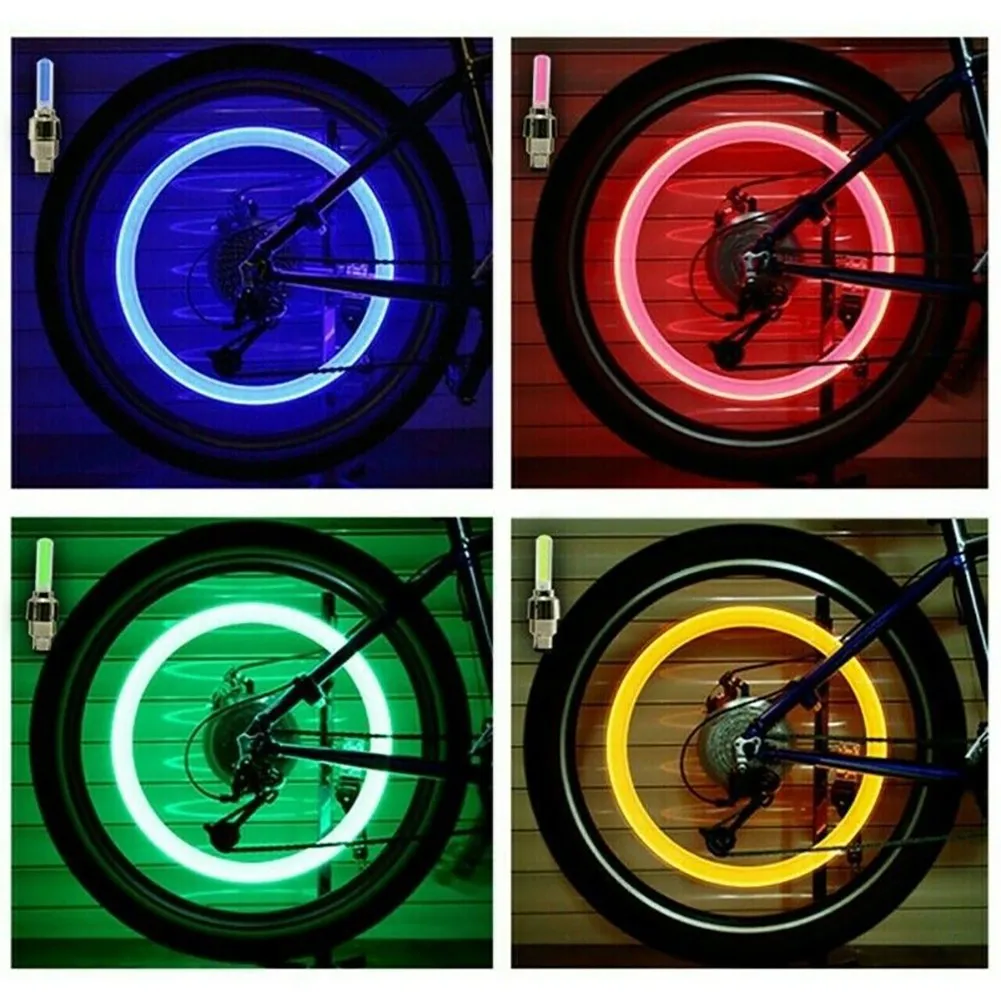 1Pc Motorbikes Valve Stem LED Dust Cap For Car Motorcycle Bike Bicycle Wheel Tire Light Led Lamp High Quality PVC Aluminum