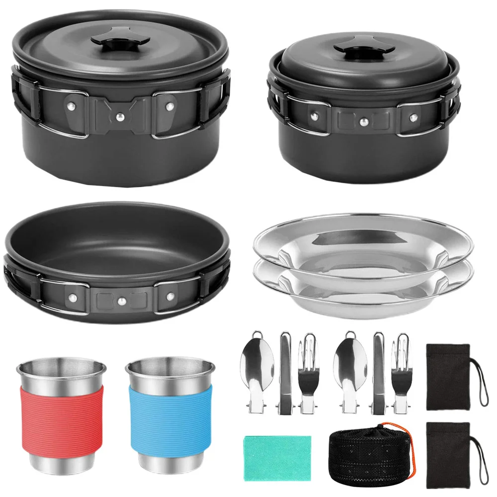 

1 Set Portable Camping Cookware Cooking Set for Outdoor Backpacking Picnic