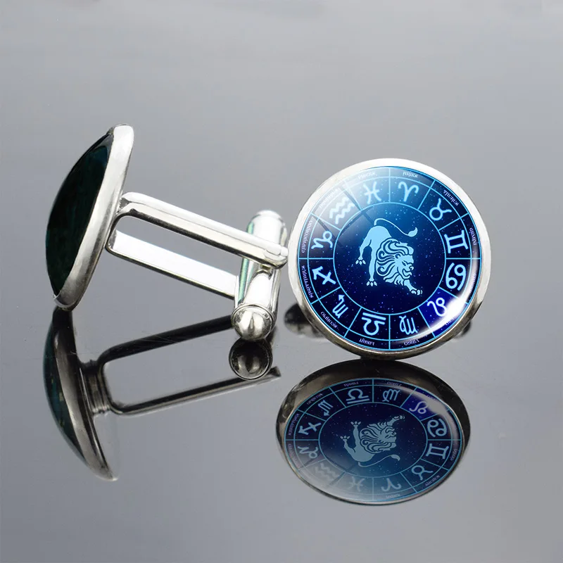 Манжета со знаками Зодиака для мужчин 12 знаков зодиака|cuff links for men|cuff linkscabochon cufflinks