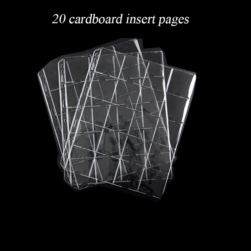 #802329 PCCB 20 Grid CARDBOARD COIN HOLDER ALBUM INSERT PAGE SHEETS Coin Protector Album Binder Sheets Sleeves 20 Openings