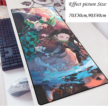 

Popular Anime Demon Slayer Kimetsu No Yaiba Large Mouse Pad Black Lock Edge Computer Table Mat Speed Rubber Non-slip Carpet 13