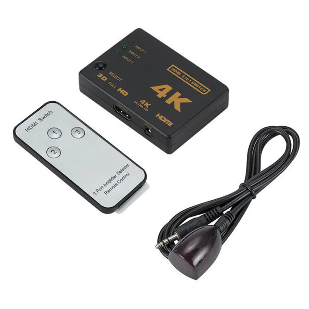 3D 1080p HDMI коммутатор сплиттер концентратор+ ИК пульт дистанционного управления 4K* 2K 3 вход 1 выход ручной переключатель дистанционного управления
