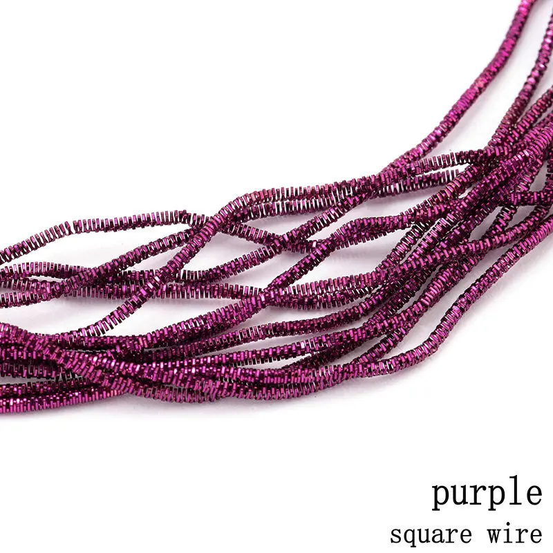 square wire-purple 10 г/лот аксессуары для ювелирных изделий вышивка значок коврик, жесткая старая работа вышивка, французский слиток проволока, медная проволока, ручной работы аксессуары - Цвет: square wire-purple