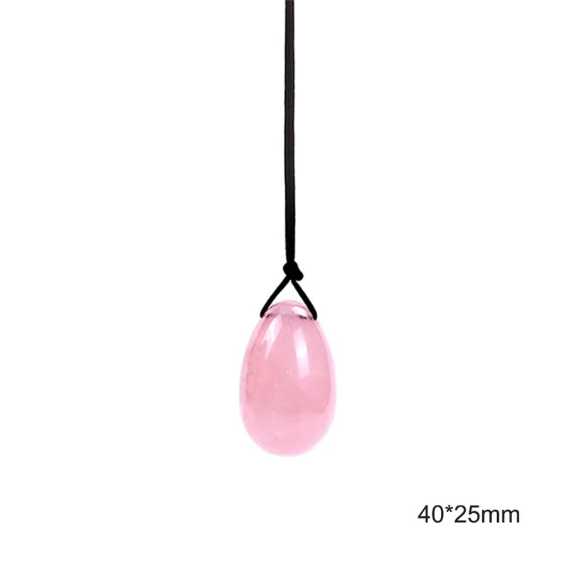 Розовый кварц иони яйцо нефрит яйца для женщин Кегеля Тренажер нефритовый массажер Вагинальные мышцы подтягивающий шар кристалл Кегеля ЯЙЦА - Цвет: 40X25mm