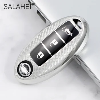 

TPU Carbon Fiber Car Key Case For Nissan Qashqai Pathfinder Versa Tidda Murano Rogue X-Trail Full Cover Accessories