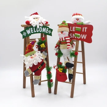 

1pcs Christmas Decorative New Santa Claus Snowman Ladders Ornaments Christmas Scenes Home Hotel Window Decor Supplies Props Gift