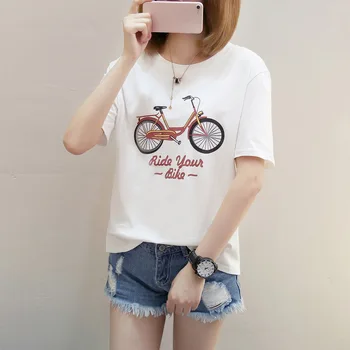 

Women Tops Punk Cartoon Cat Face Letter Gray Print Tee Shirt Femme T-shirt Casual Tee Shirt