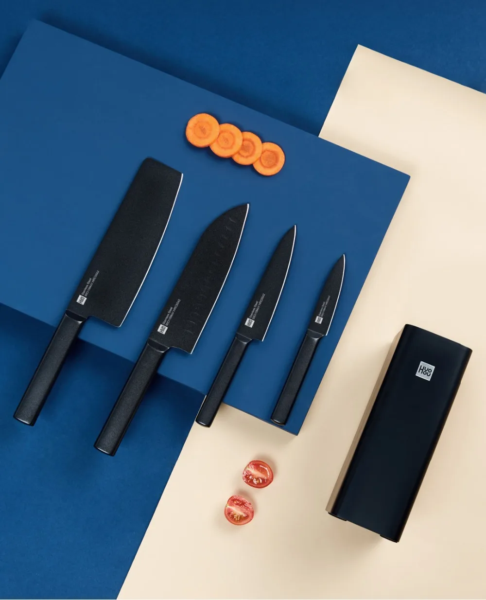 Gadgetoo Huohou Non Stick Stainless Steel Kitchen Knife 5 In 1 Combo Hu0076