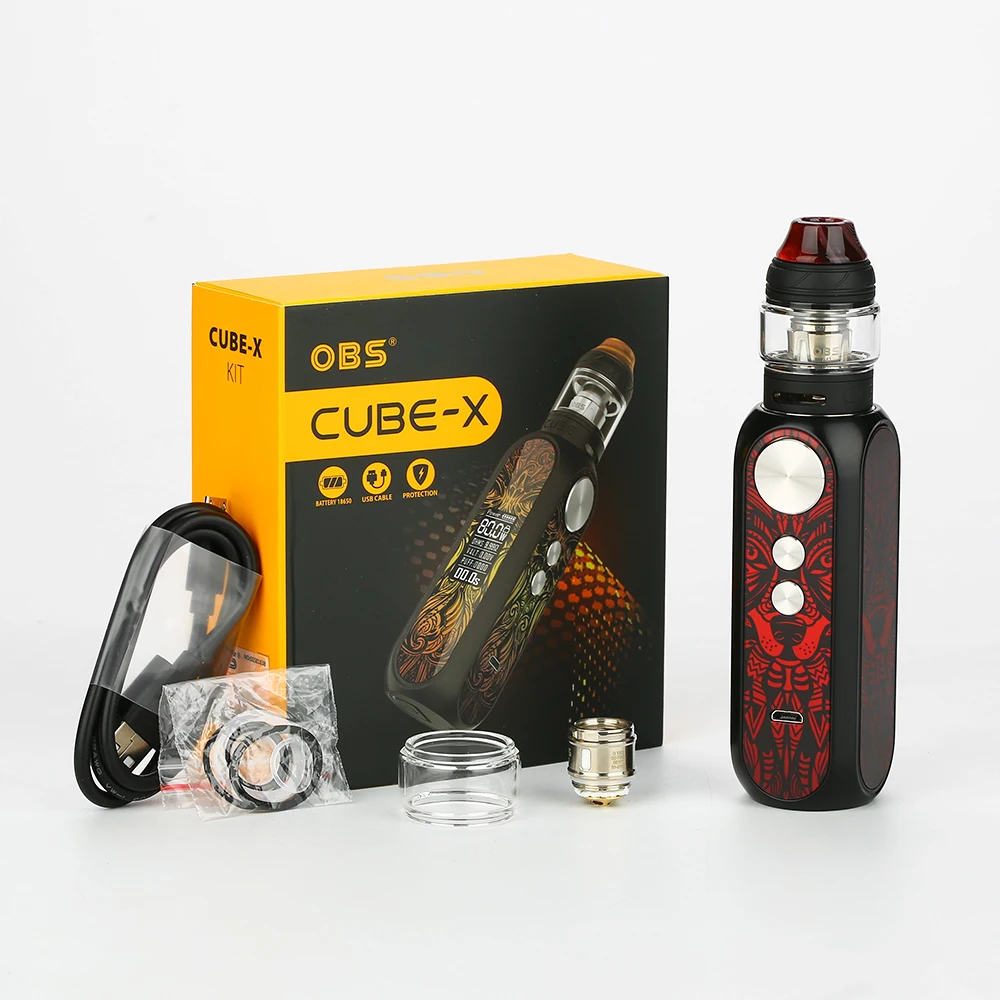 Оригинальный комплект OBS Cube X VW с 4 мл/2 мл сетчатым баком и 80 Вт Box MOD M1 M3 сетчатые