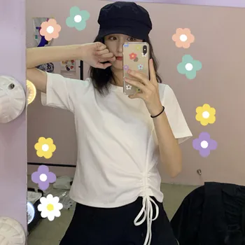 

7 colors 2020 summer autumn korean preppy style basic solid color short sleeve t shirts womens tops tee shirt femme (C6447)